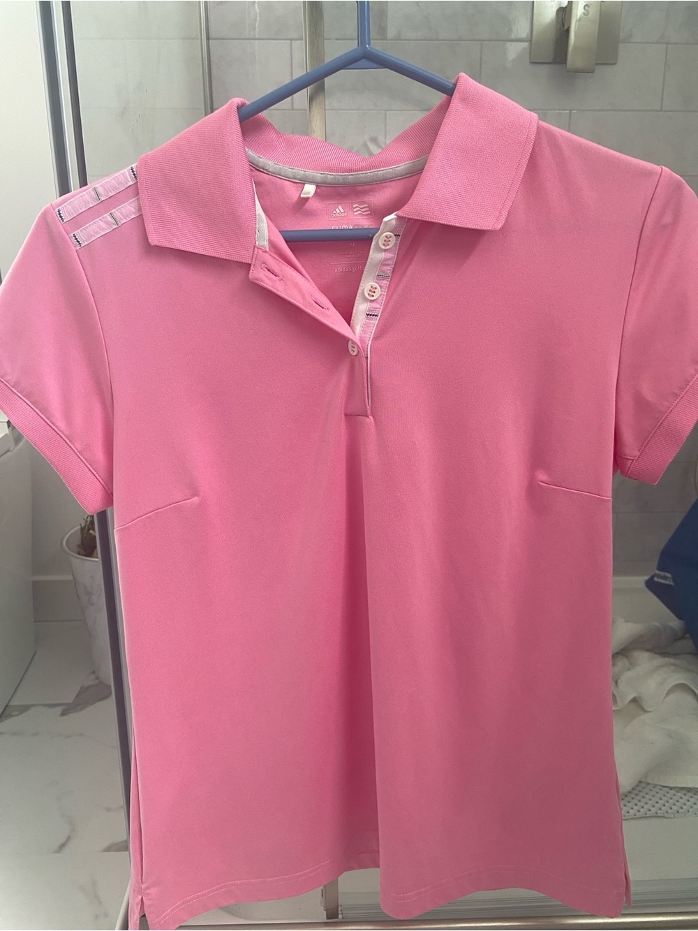 adidas Originals Pink Short-Sleeve Polo Tee